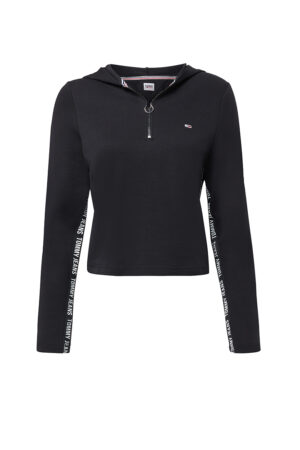 Tommy Jeans Sweatshirt - TJW SLIM TAPE HOODIE LS black Tommy Jeans Sweatshirt - TJW SLIM TAPE HOODIE LS black