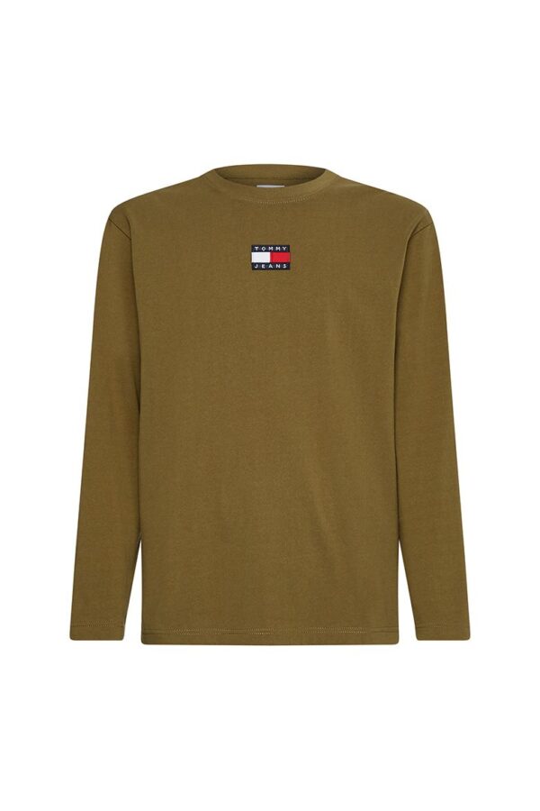 Tommy Jeans T-Shirt - TJM LS TOMMY BADGE TEE green
