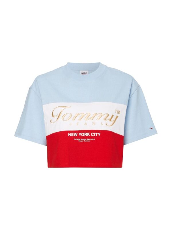 Tommy Jeans T-Shirt - TJW OVRSZD CROP ARCHIVE LOGO SS blue