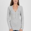 Tommy Jeans T-shirt - TJW ORIGINAL RIB HENLEY grey