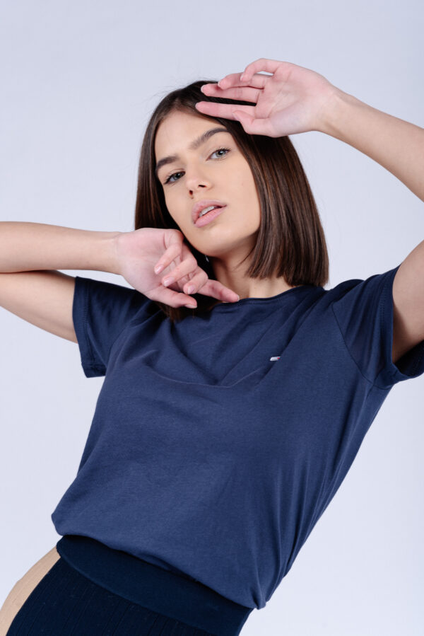 Tommy Jeans T-shirt - TJW SLIM JERSEY C NECK blue