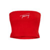 Tommy Jeans Top - TJW CROP SIGNATURE TUBE TOP red