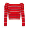 Tommy Jeans Top - TJW SKINNY OFF SHOULDER STRIPE red