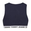 Tommy Jeans Top - TJW SUPER CROP V-LOGO WAISTAND blue