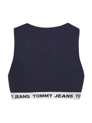 Tommy Jeans Top - TJW SUPER CROP V-LOGO WAISTAND blue Tommy Jeans Top - TJW SUPER CROP V-LOGO WAISTAND blue