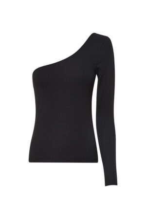 Tommy Jeans Top - TJW TINY TOMMY 1 ASYMMETRIC RIB black Tommy Jeans Top - TJW TINY TOMMY 1 ASYMMETRIC RIB black