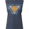 Tommy Jeans Top  füstkék / galambkék / barna / fehér-hu