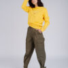 Tommy Jeans Trousers - TJW HIGH RISE BELTED PANT olive