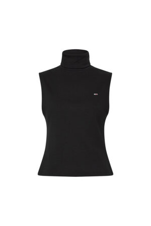 Tommy Jeans Turtleneck - TJW SLIM TURTLE NECK SLEEVLESS black Tommy Jeans Turtleneck - TJW SLIM TURTLE NECK SLEEVLESS black