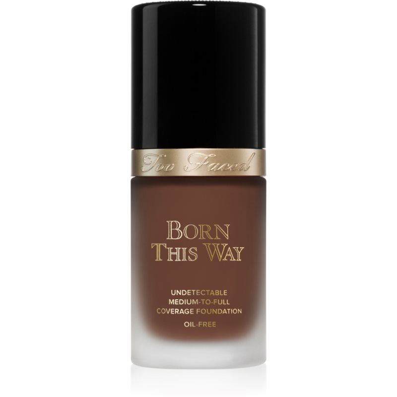 Too Faced Born This Way Flawless Coverage Natural Finish Foundation fedő hatású alapozó természetes hatásért árnyalat Ganache 30 ml-Ár