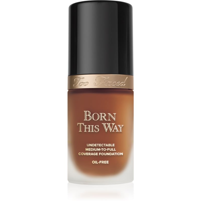 Too Faced Born This Way Flawless Coverage Natural Finish Foundation fedő hatású alapozó természetes hatásért árnyalat Spiced Rum 30 ml-Ár