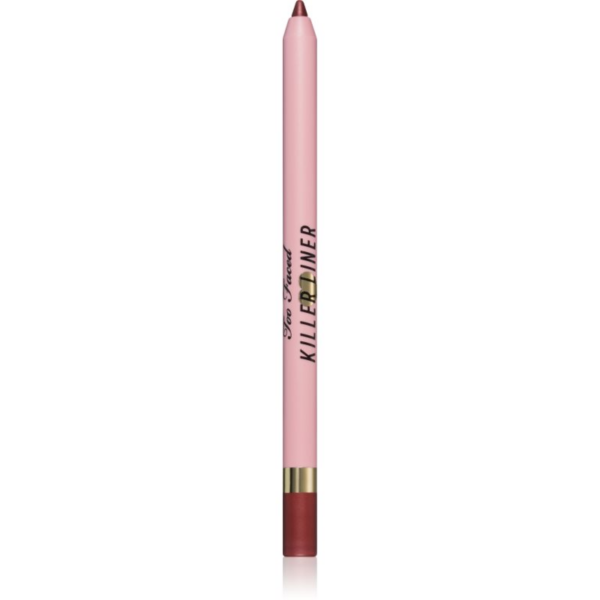 Too Faced Killer Liner 36 Hour Waterproof Gel Eyeliner Pencil vízálló zselés szemceruza a hosszan tartó hatásért árnyalat Metallic Burgundy 1