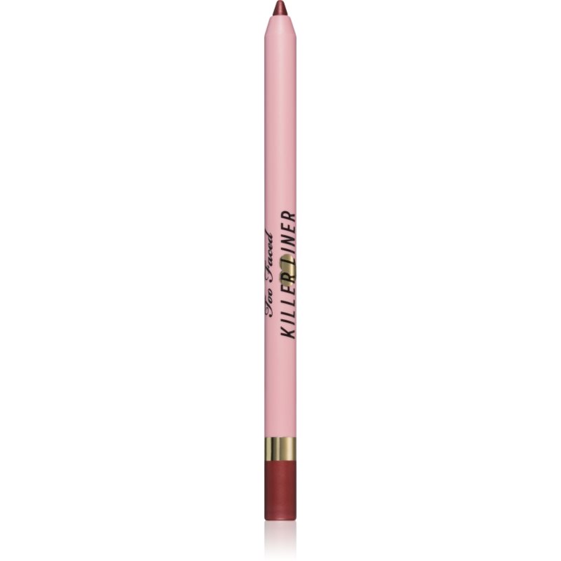 Too Faced Killer Liner 36 Hour Waterproof Gel Eyeliner Pencil vízálló zselés szemceruza a hosszan tartó hatásért árnyalat Metallic Burgundy 1