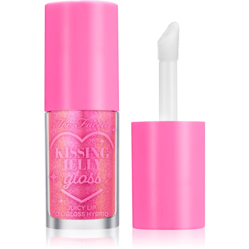 Too Faced Kissing Jelly Lip Oil Gloss olajos szájfény az intenzív hidratálásért árnyalat Bubblegum 4