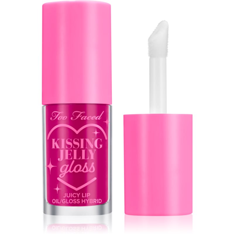 Too Faced Kissing Jelly Lip Oil Gloss olajos szájfény az intenzív hidratálásért árnyalat Raspberry 4
