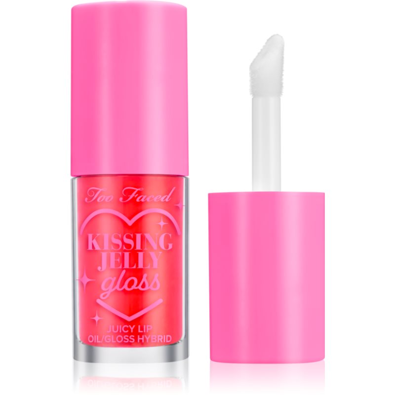 Too Faced Kissing Jelly Lip Oil Gloss olajos szájfény az intenzív hidratálásért árnyalat Sour Watermelon 4