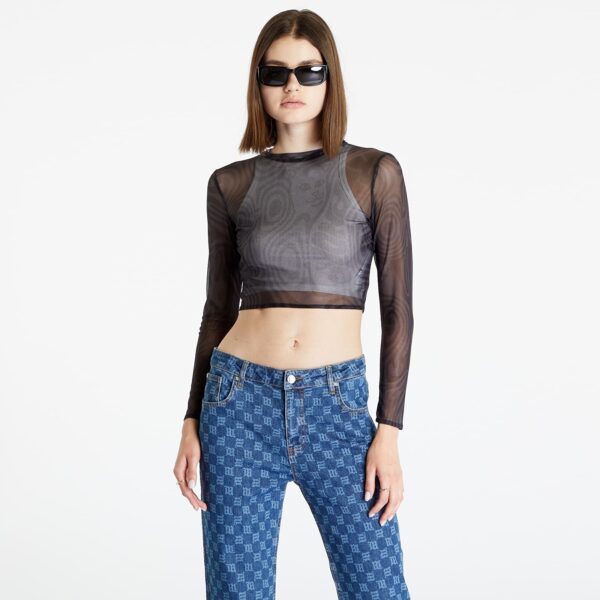 Top RIPNDIP Hypnotic Crop Mesh Long Sleeve Black XL-alacsony-ár