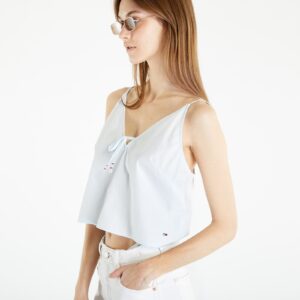 Top Tommy Jeans Poplin Strappy Top Shimmering Blue L-alacsony-ár