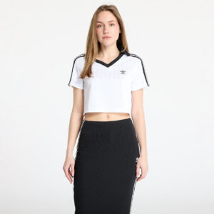 Top adidas Adicolor Football Jacquard V-Neck Crop Polo Shirt White XS-alacsony-ár