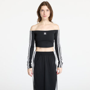 Top adidas Adicolor Off Shoulder Long Sleeve Top Black S-alacsony-ár