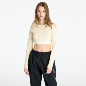 Top adidas Ribbed Longsleeve Crop Top Cream White M-alacsony-ár