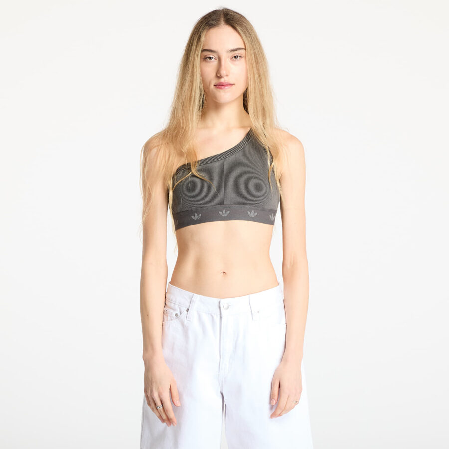 Top adidas Ribbed One Shoulder Top Black S-alacsony-ár
