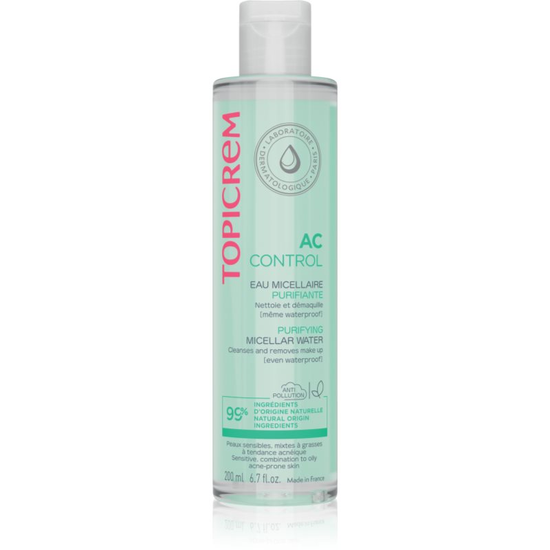 Topicrem AC Purifying Micellar Water tisztító micellás víz az aknéra hajlamos zsíros bőrre 200 ml