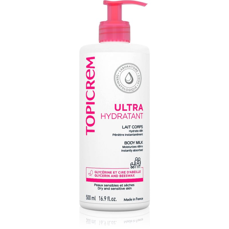 Topicrem UH BODY Ultra-Moisturizing Body Milk mélyhidratáló testápoló tej száraz és érzékeny bőrre 500 ml-Eredeti