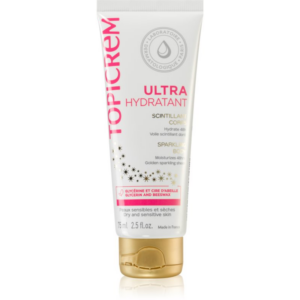 Topicrem UH BODY Ultra-Moisturizing Sparkling Body intenzíven hidratáló testápoló tej csillámporral 75 ml-Ár