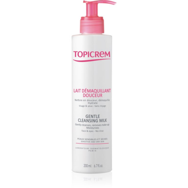Topicrem UH FACE Gentle Cleansing Milk könnyű állagú tisztítótej az érzékeny száraz bőrre 200 ml-Eredeti