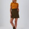 Trapezoidal skirt made of imitation suede