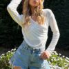 Trend Alaçatı Stili Woman's White Hooded Double Breasted Sandy Blouse