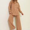 Trend Alaçatı Stili Women's Biscuit Knitwear Set With Buttons