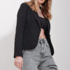 Trend Alaçatı Stili Women's Black Inner Lined Single Button Jacket