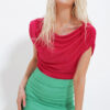 Trend Alaçatı Stili Women's Green Elastic Waist Skirt Flounced Crinkle Skirt