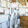 Trend Alaçatı Stili Women's Silver Elastic Waist Foil Trousers