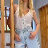 Trend Alaçatı Stili Women's White Button Detailed Scallop Woven Blouse