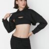 Trendyol 3-Pack Black Crop Sweatshirt