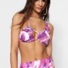 Trendyol Abstract Pattern Triangle Bikini Top With Cut Out/Window