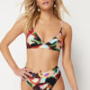 Trendyol Abstract Pattern Triangle High Waist High Leg Hipster Bikini Set