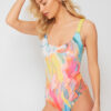 Trendyol Abstract Patterned Decollete Regular Swimsuit