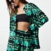 Trendyol Abstract Patterned Woven Shirt Shorts Beach Set