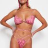 Trendyol Animal Print Triangle Tie Bikini Top