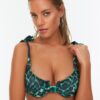 Trendyol Animal mintás alsó bikini felső