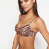 Trendyol Animal mintás balconette bikini felső