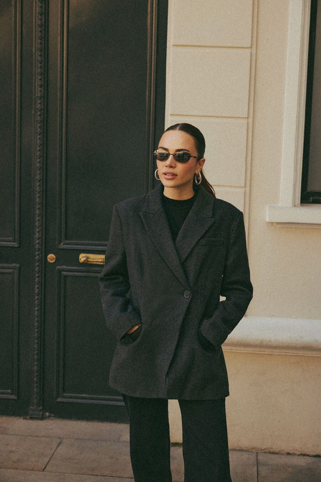 Trendyol Anthracite Cashmere Fitted Blazer Jacket