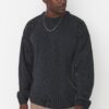 Trendyol Anthracite Crew Neck Oversize Fit Knitwear Sweater