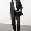 Trendyol Anthracite Cuff Detailed Woven Blazer Jacket