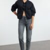 Trendyol Anthracite High Waist Mom Jeans