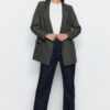 Trendyol Anthracite Lined Double Breasted Woven Blazer Jacket